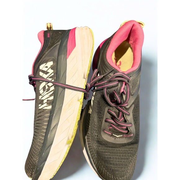 Black and Pink Hoka Running Shoes Women's Size 8.5 US One One - Picture 2 of 5